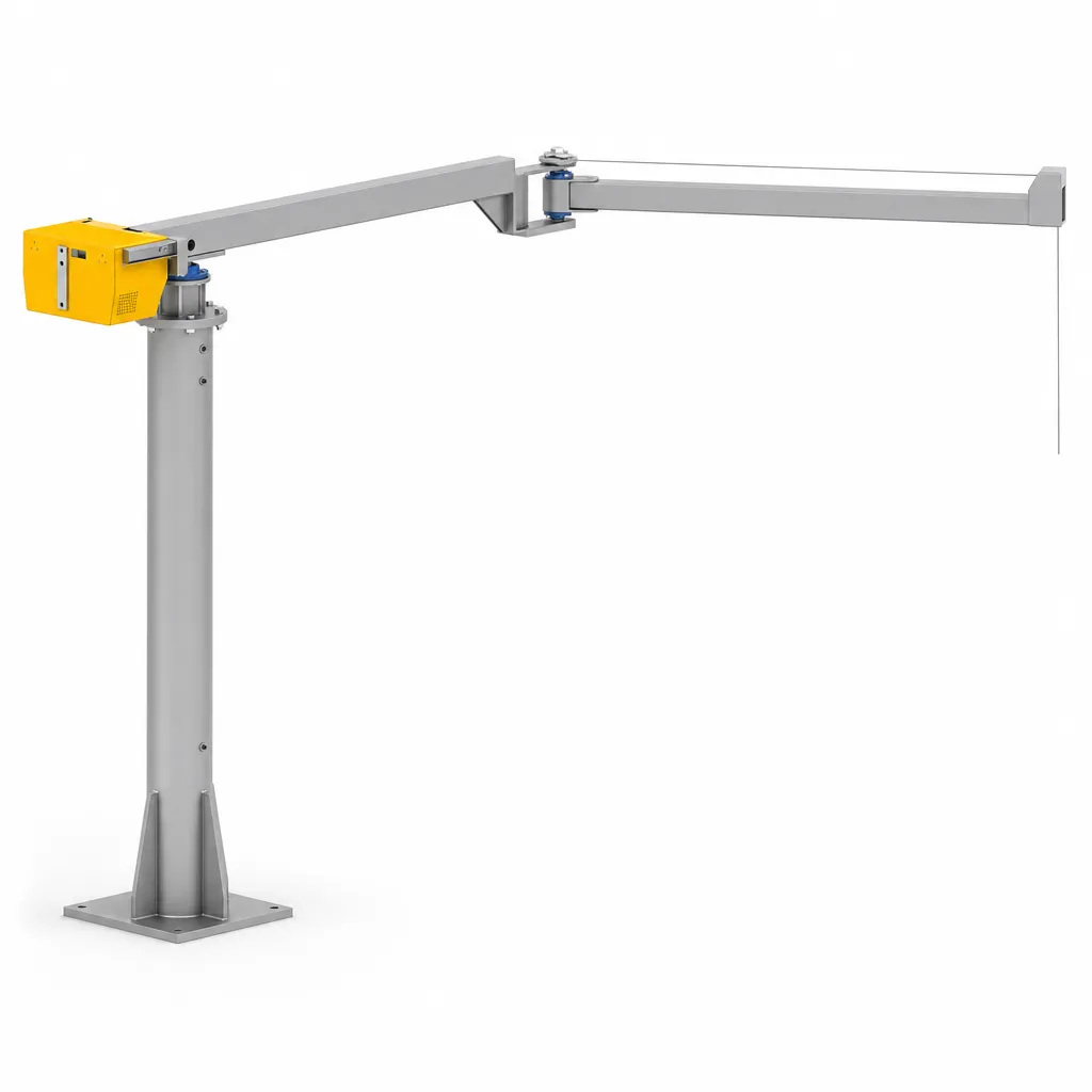 ezzLINKeco crane system: portable or bolted slewing crane at the workplace.