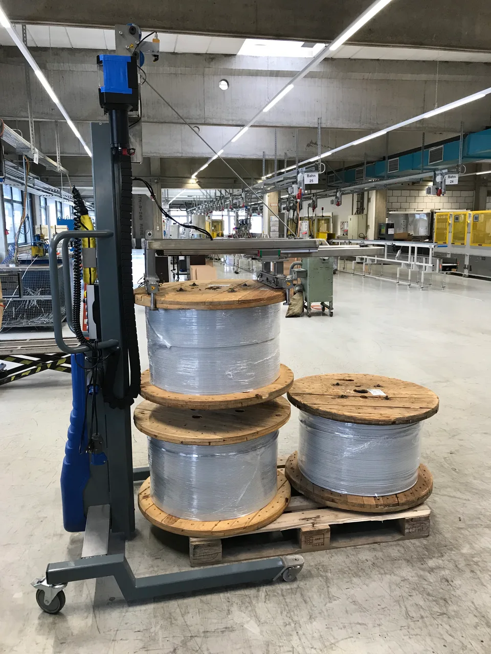 Rollen, Coils und Kabeltrommeln sicher aufnehmen